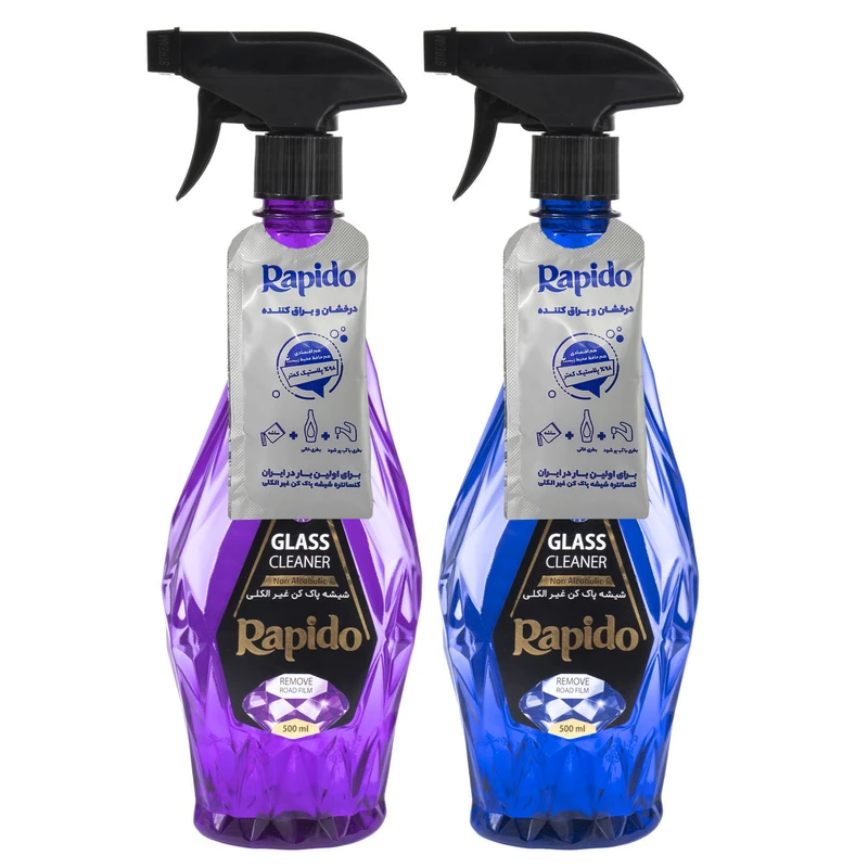 شیشه پاک کن راپیدو مدل کنسانتره آسمان و بنفشه حجم 500 میلی لیتر مجموعه 2 عددی