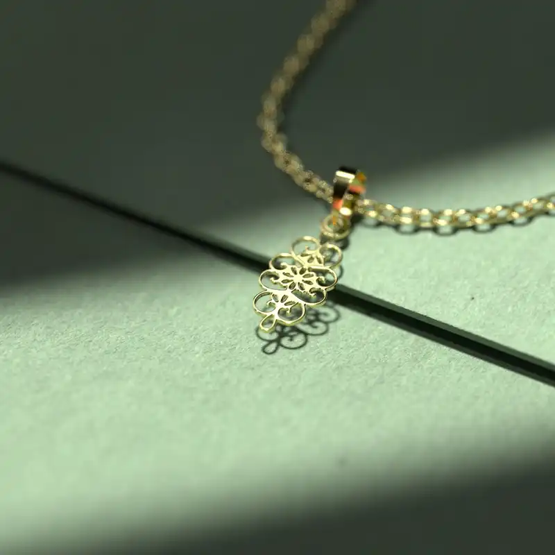 گردنبند طلا 18 عیار زنانه مدوپد مدل اسلیمی کد RR1173