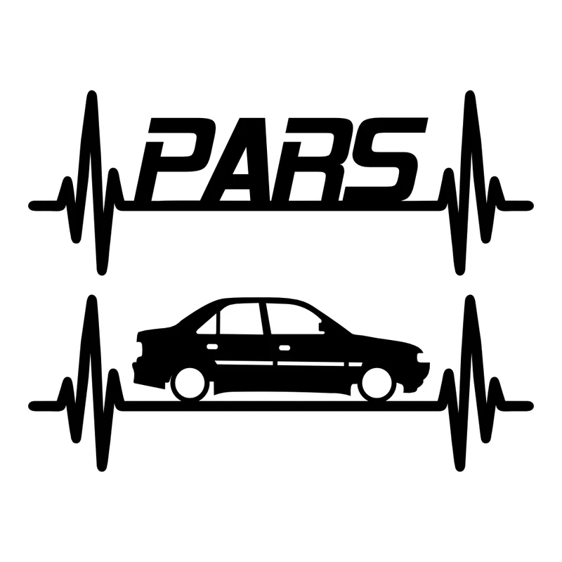 برچسب بدنه خودرو طرح ضربان قلب PARS کد MT-B408-409 مناسب برای پارس مجموعه 2 عددی