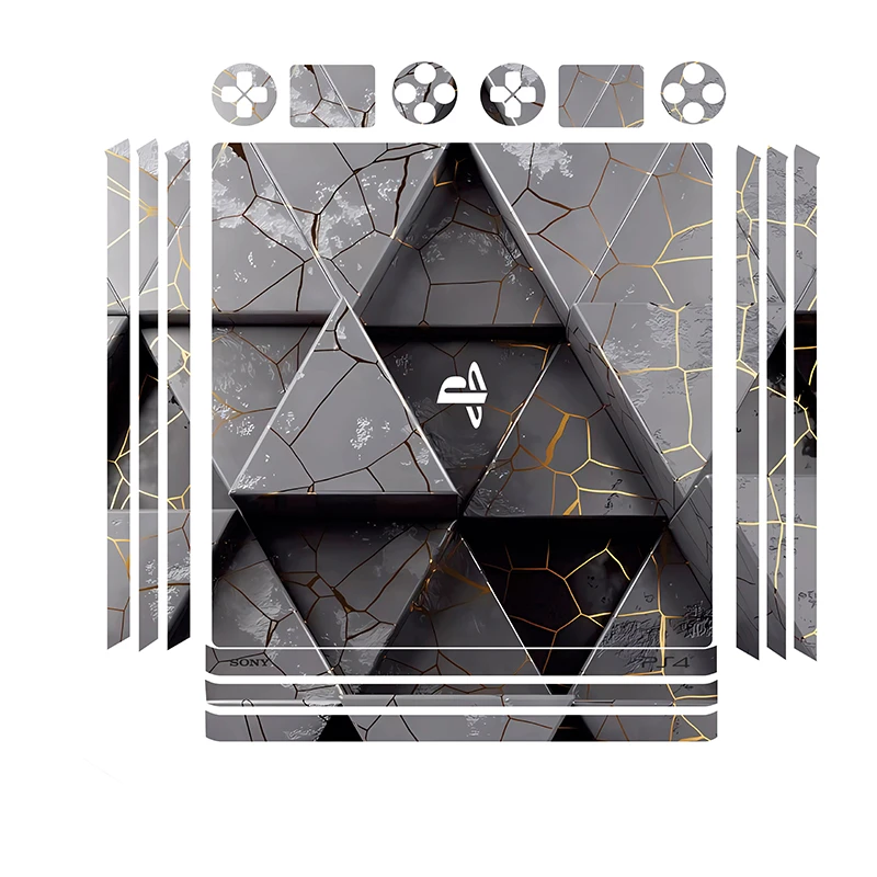 برچسب پلی استیشن ۴ پرو مدل polygon 04 مجموعه 16 عددی