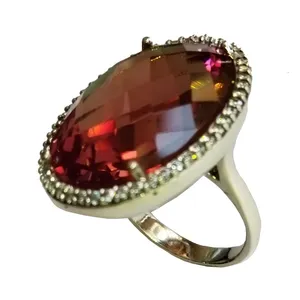 انگشتر نقره زنانه مدل نگین دار الکساندریت