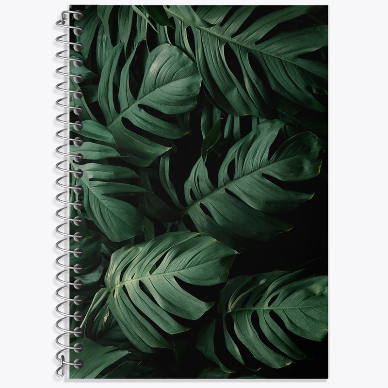 دفتر زبان 50 برگ خندالو مدل سه خط طرح برگ انجیری کد F1451