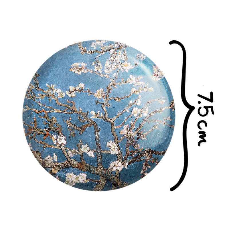 آینه جیبی خندالو طرح نقاشی شکوفه های بادام اثر ونسان ونگوگ مدل تاشو کد 25463