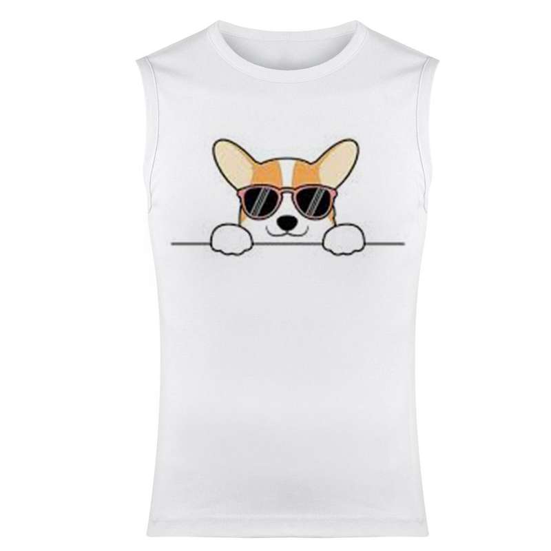 تاپ مردانه مدل سگ کد 178 رنگ سفید