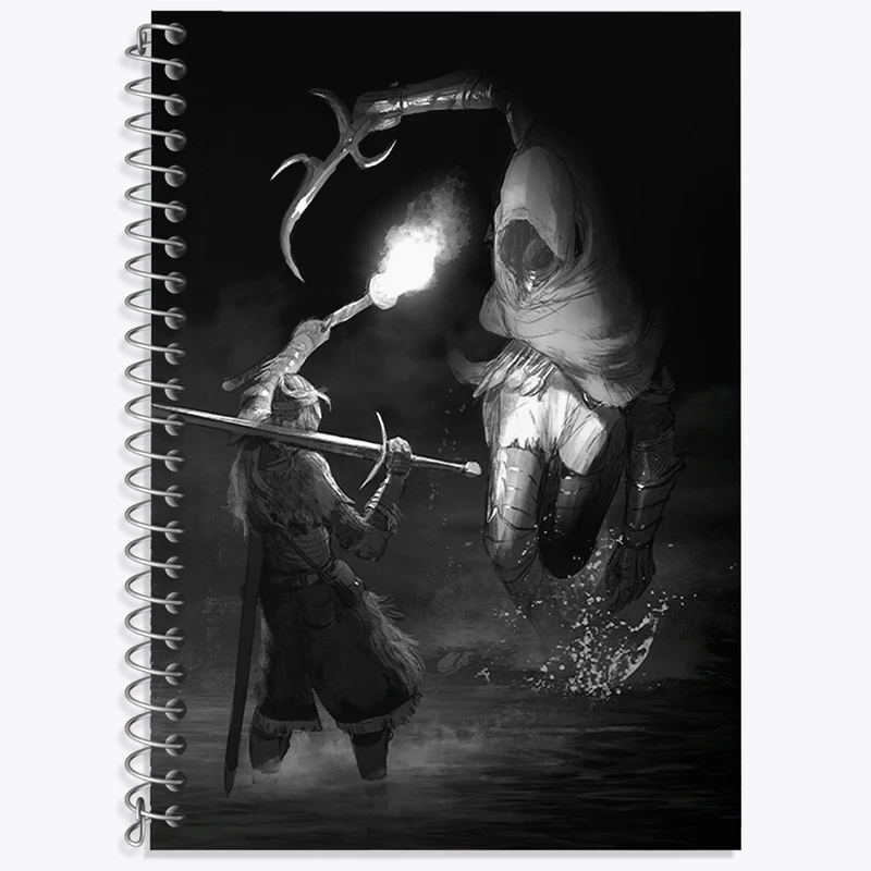 دفتر زبان 50 برگ خندالو مدل دو خط طرح بازی الدن رینگ (Elden Ring) کد 31259