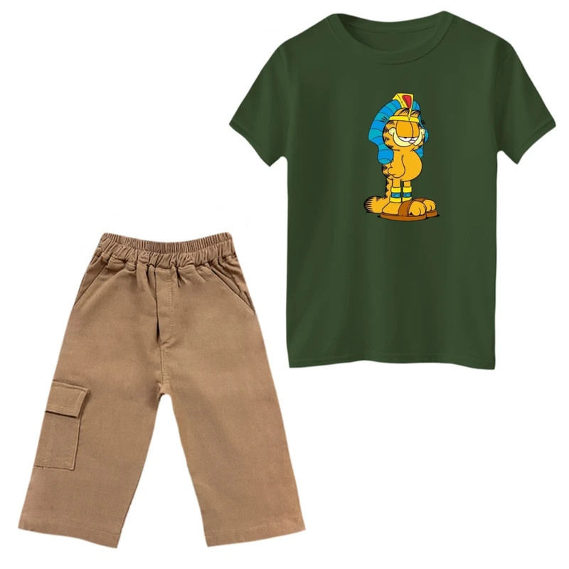 ست تی‌شرت و شلوارک پسرانه مدل گارفیلد کد 14