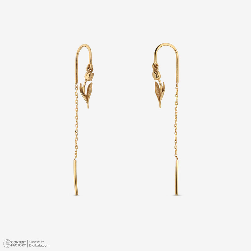 گوشواره بخیه‌ای طلا 18 عیار زنانه جواهری راز مدل 2412-37 - 4