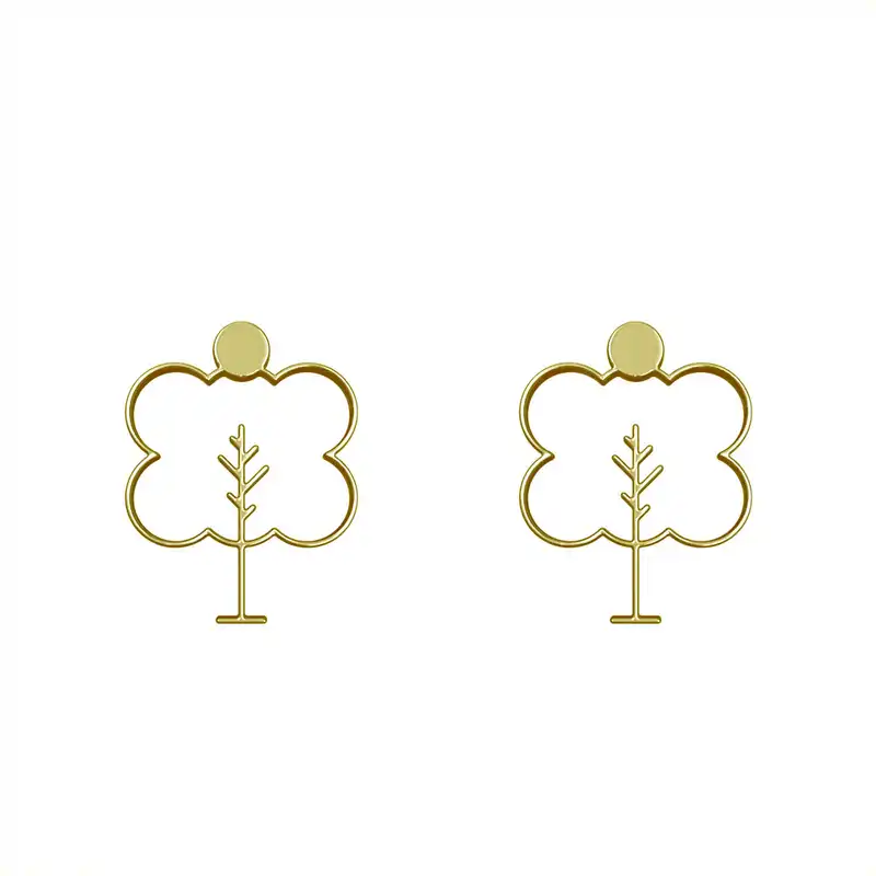 گوشواره طلا 18 عیار زنانه مدوپد مدل درخت کد GA1-15756