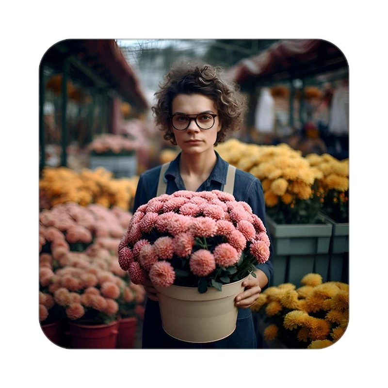 زیر لیوانی کاکتی طرح گل مدل mp18507