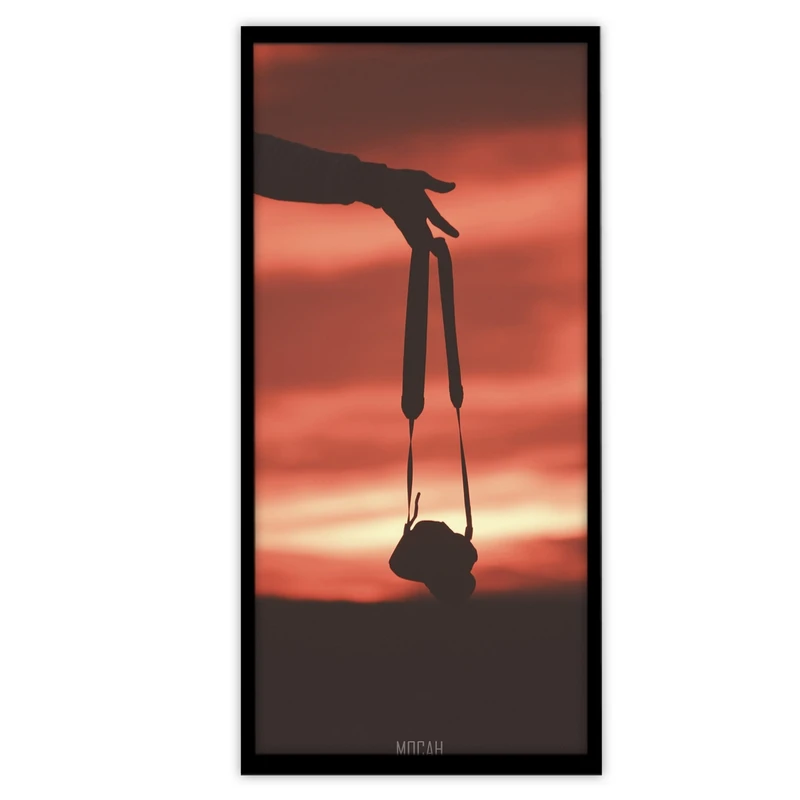 تابلو بکلیت طرح غروب آفتاب و دوربین عکاسی مدل B-S3436