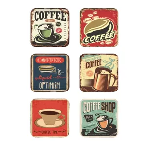 زیر لیوانی مدل قهوه بسته 6 عددی