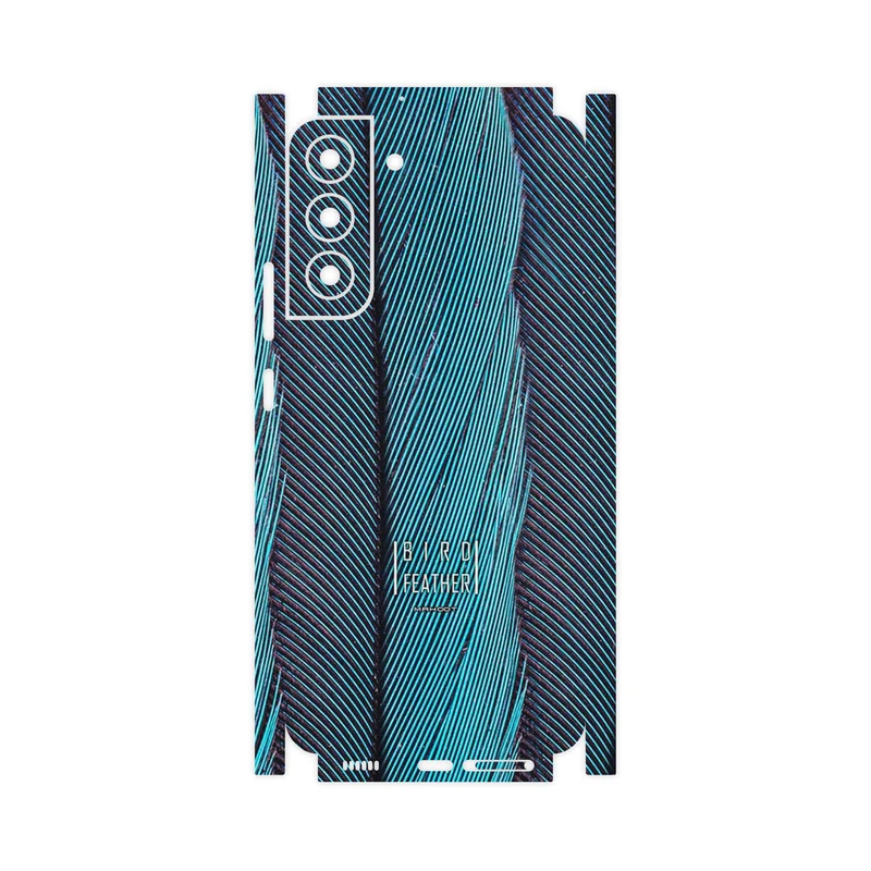 برچسب پوششی ماهوت مدل Turquoise feathers-FullSkin مناسب برای گوشی موبایل سامسونگ Galaxy S22 Plus 5G