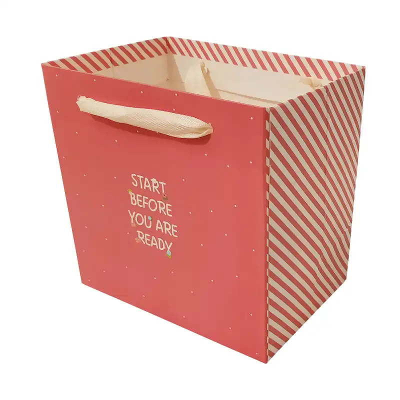 پاکت هدیه طرح خالخالی مدل START BEFORE YOU ARE READY کد 11100826