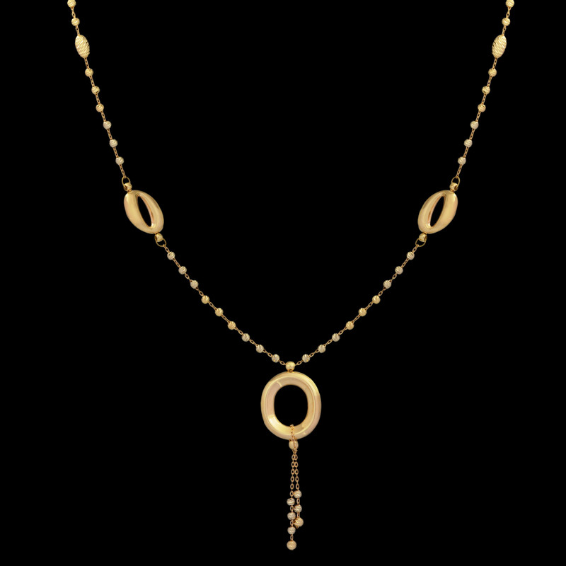 گردنبند طلا رولباسی با طرح فلامینگو (حلقه‌ای) 18 عیار زنانه طلای مستجابی مدل البرنادو کد T1999