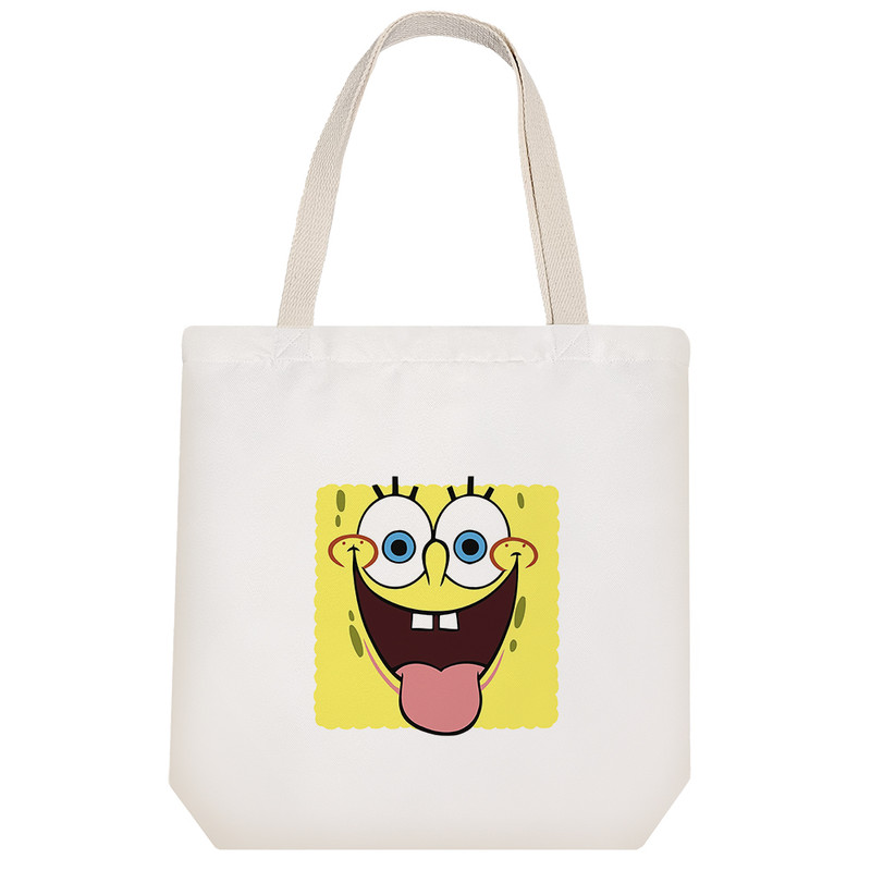 ساک خرید پارچه ای خندالو طرح باب اسفنجی مدل توت بگ کد 306