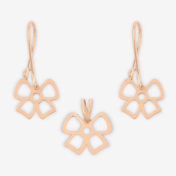 نیم ست طلا 18 عیار زنانه حافا گلد مدل پاپیون کد nim19