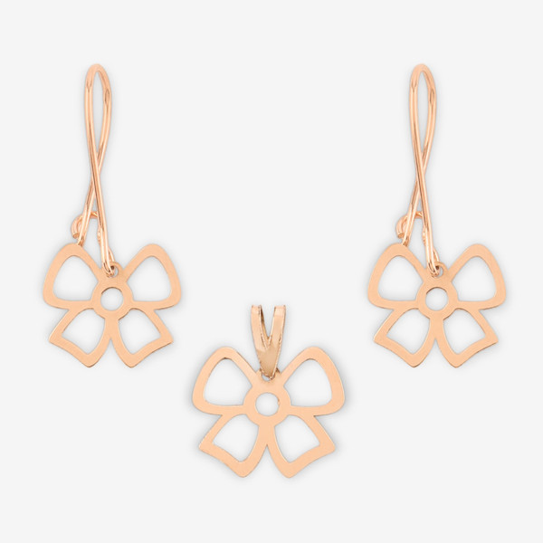 نیم ست طلا 18 عیار زنانه حافا گلد مدل پاپیون کد nim19