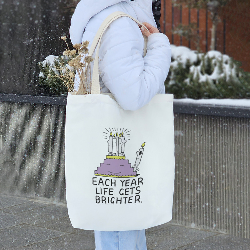 ساک خرید خندالو طرح Each Year Life Gets Brighter  کد 6652