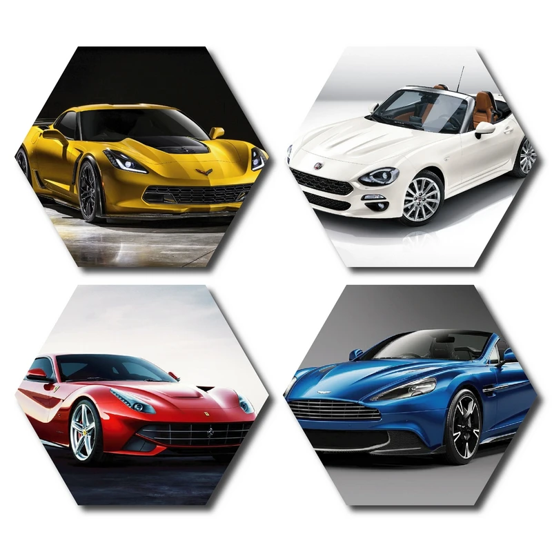 پوستر مدل ماشین های مدرن کد MV104 مجموعه 4 عددی