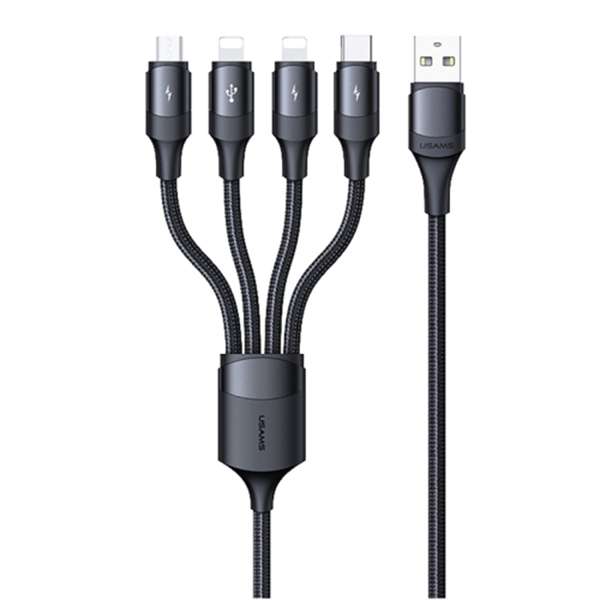 کابل تبدیل USB به microUSB/USB-C /لایتنینگ یوسمز مدل US-SJ516 طول 1.2 متر