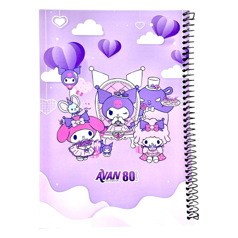 دفتر مشق 80 برگ آوان مدل حاشیه دار طرح کرومی و دوستان کد LF3