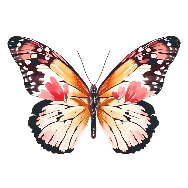 استیکر پارچه و لباس پاد آفرین مدل کارتونی فانتزی طرح پروانه کد S5450