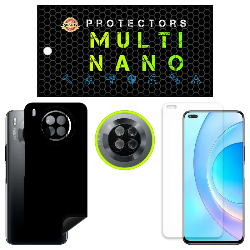محافظ صفحه نمایش آنتی رفلکس مولتی نانو مدل X-SFM مناسب برای گوشی موبایل هوآوی آنر 50 Lite به همراه برچسب پوششی و محافظ لنز دوربین