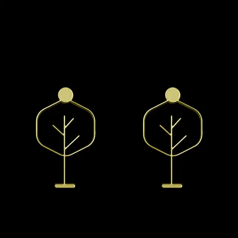 گوشواره طلا 18 عیار زنانه مدوپد مدل درخت کد GA1-15790