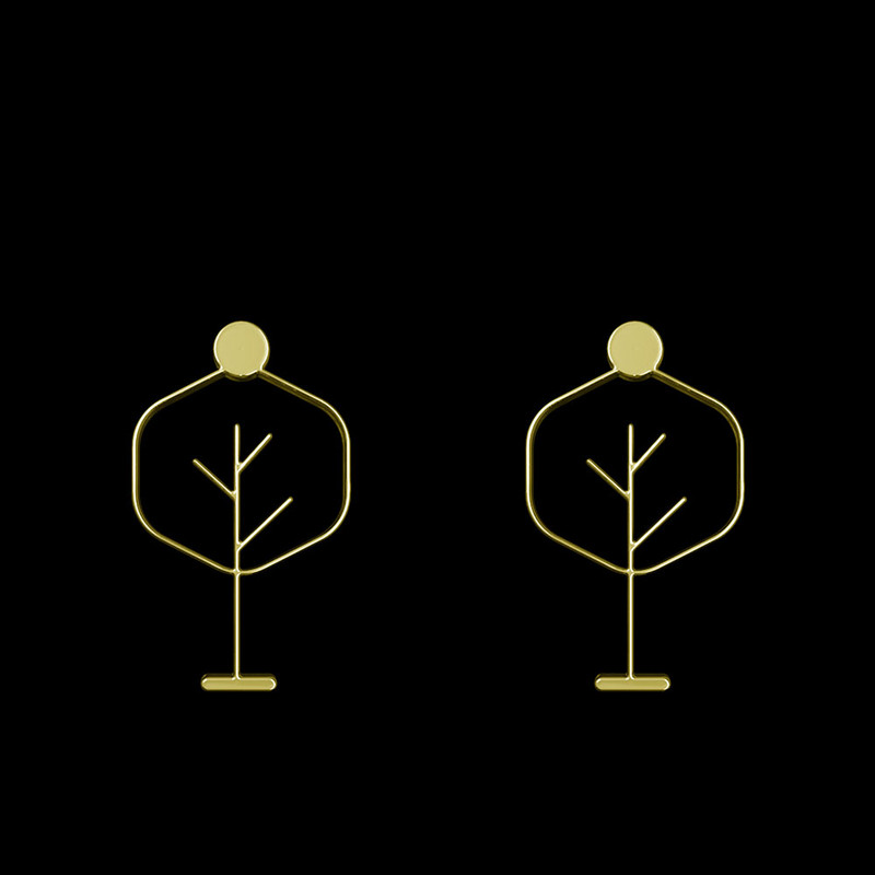 گوشواره طلا 18 عیار زنانه مدوپد مدل درخت کد GA1-15790