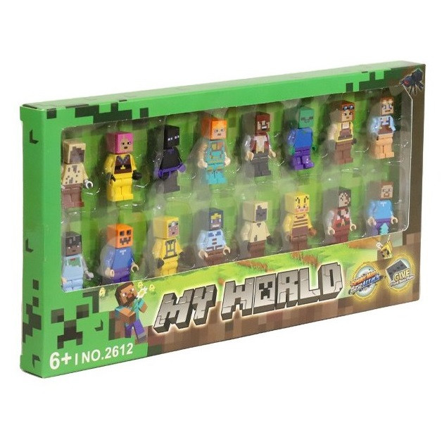 اکشن فیگور مدل ماینکرفت طرح Overworld کد 2612 مجموعه 16 عددی