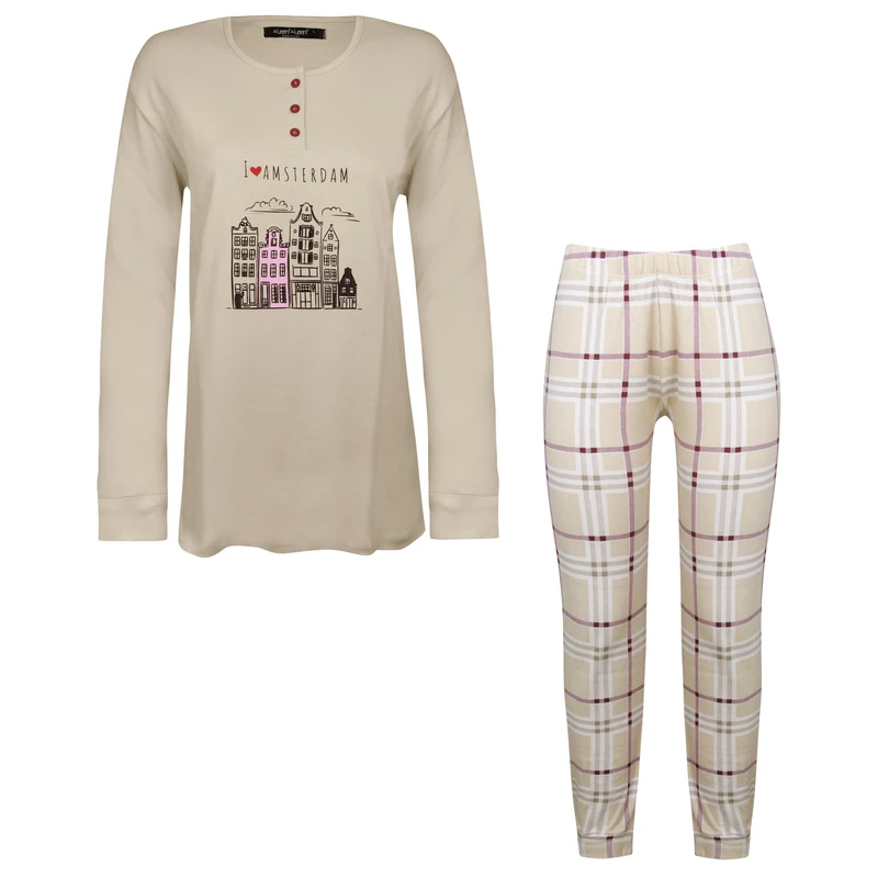 ست بلوز و شلوار زنانه لین مدل نخ پنبه کد 5196-156