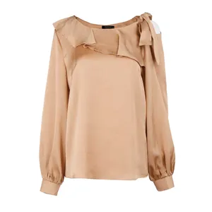 بلوز آستین بلند زنانه گردیه مدل مجلسی کد 202911 رنگ هلویی