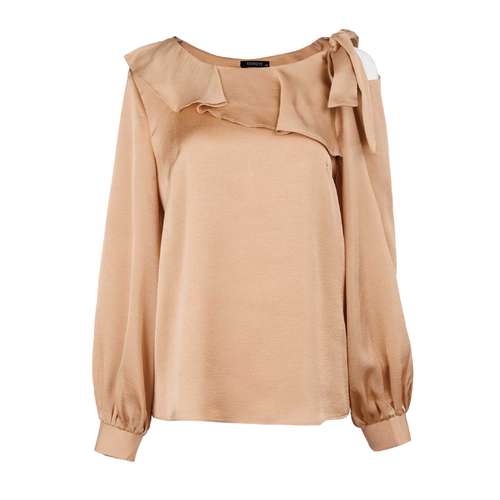 بلوز آستین بلند زنانه گردیه مدل مجلسی کد 202911 رنگ هلویی