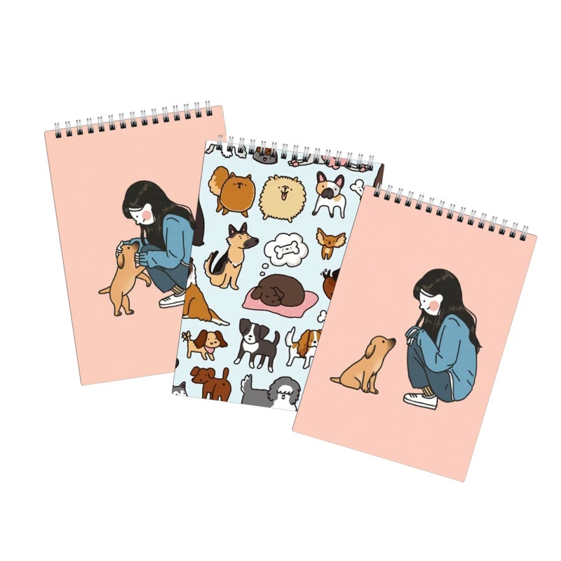 دفتر نقاشی 40 برگ لالالی لو طرح دختر و سگ کد 76 مجموعه 3 عددی