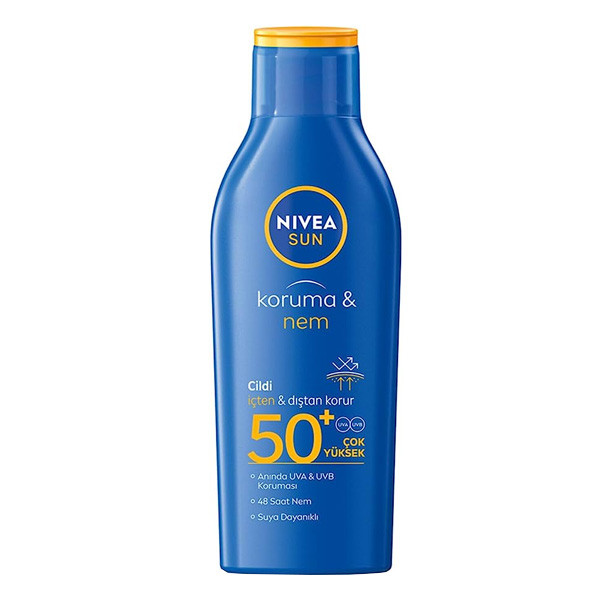 لوسیون ضد آفتاب بی رنگ نیوآ  SPF 50 مدل Koruma and Nem مناسب انواع پوست حجم 200 میلی لیتر