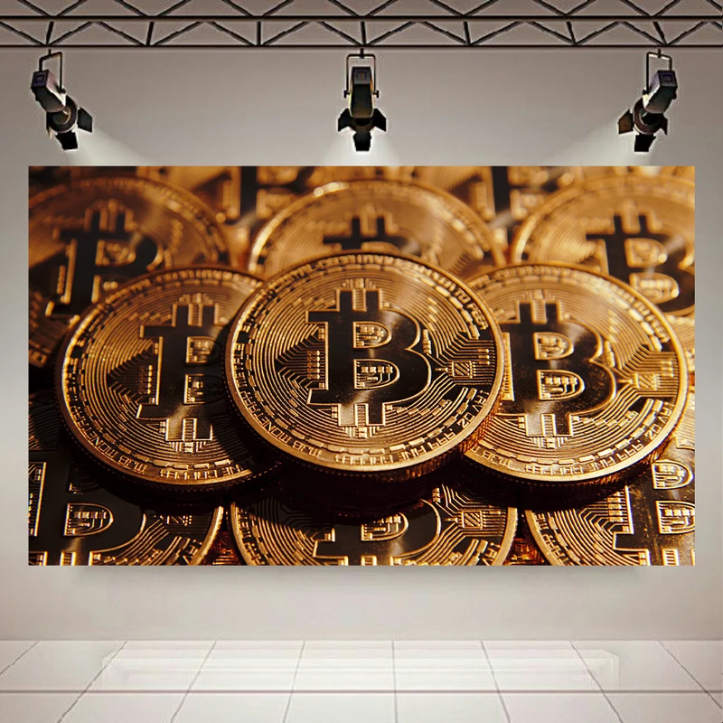 تابلو بوم طرح مخمل بیت کوین مدل رمزارز کد AR304829