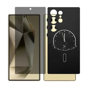 Glass Together model privacy screen protector for Samsung Galaxy S24 Ultra mobile phone with back cover sticker