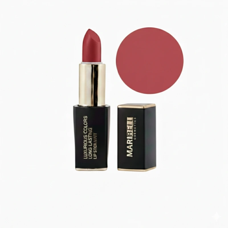 رژلب جامد مات مری بل مدل ام ال رنگ قرمز گلی شماره ML06