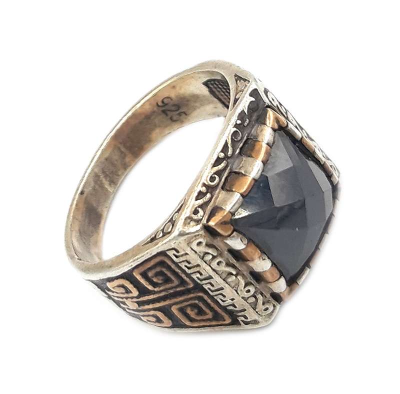 انگشتر نقره مردانه مدل اتمی کد 20538