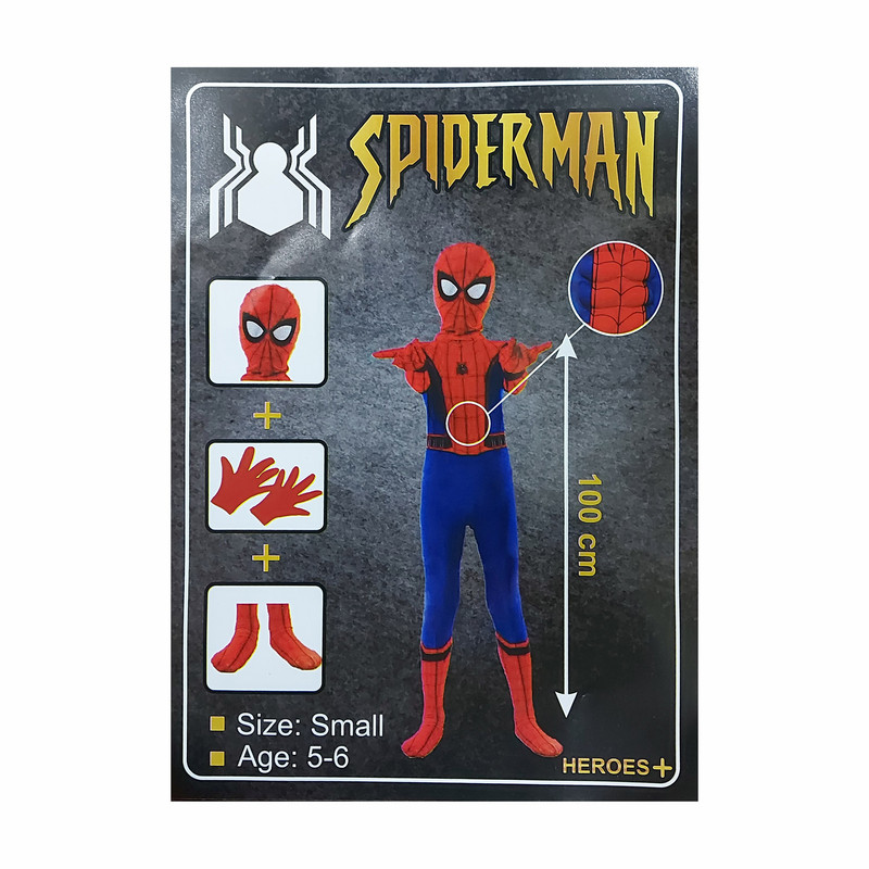 ست ایفای نقش مدل لباس مرد عنکبوتی کد 100 مجموعه 6 عددی