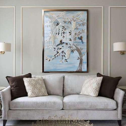 تابلو آینه کاری مدل باران و درخت کد 125