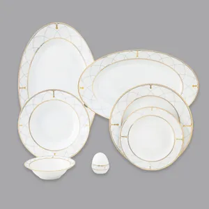 سرویس غذاخوری 28 پارچه 6 نفر چینی زرین ایران مدل رومانا سری ایتالیا اف درجه عالی