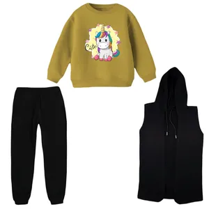 ست 3 تکه لباس راحتی بچگانه مدل یونیکورن کد ۳۹  