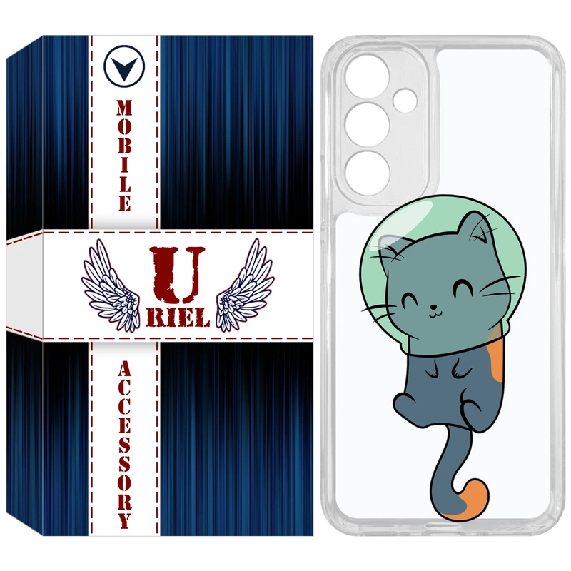 کاور یوریل مدل Clear کد 61 طرح گربه مناسب برای گوشی موبایل سامسونگ Galaxy A54