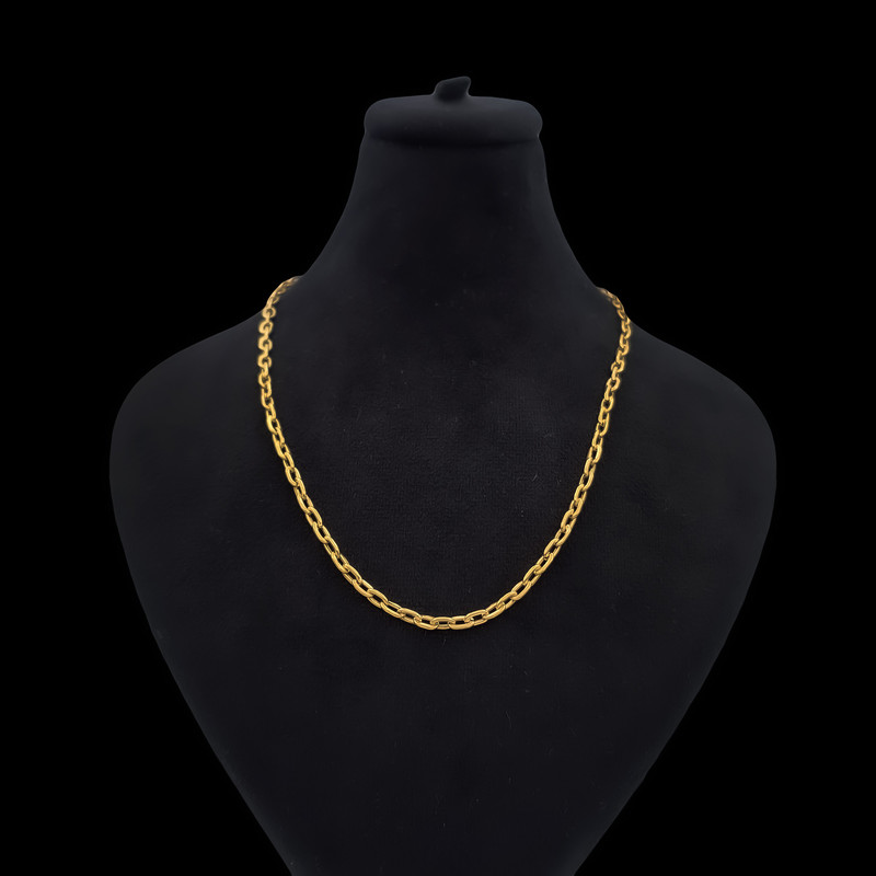 گردنبند طلا کم اجرت 18 عیار زنانه با زنجیر طرح هرمس ناریا مدل لوکس کد S15