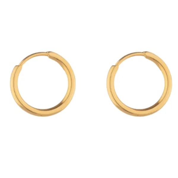 گوشواره حلقه‌ای طلا 18 عیار زنانه دوست خوب مدل با طرح حلقه ای ساده مدل DK458