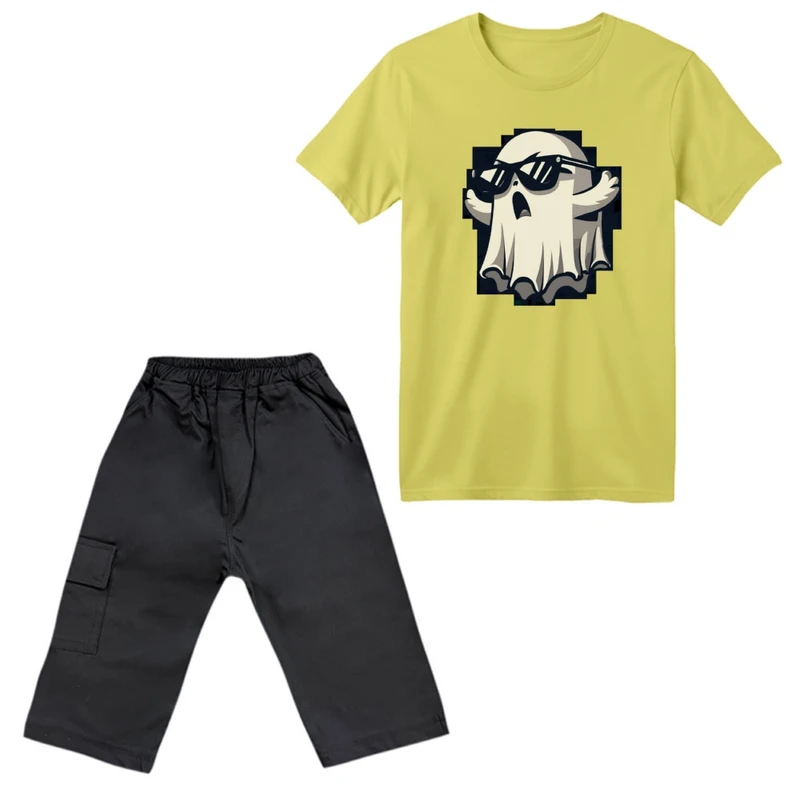 ست تی‌شرت آستین کوتاه و شلوارک پسرانه مدل روح خشمگین