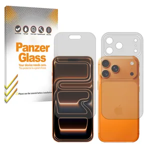 Panzer glass transparent screen protector suitable for Apple iPhone 17 Pro Max Mobile phone along with the back protector