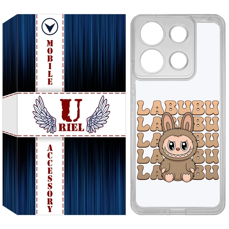 کاور یوریل مدل Clear کد 134 طرح لبوبو Labubu مناسب برای گوشی موبایل شیائومی Redmi Note 13 4G