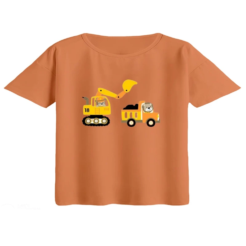 کراپ تی‌شرت آستین کوتاه زنانه مدل ماشین کار کد۱